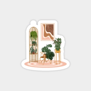 Trendy Plants in Interior, Botanical illustration 33 Magnet