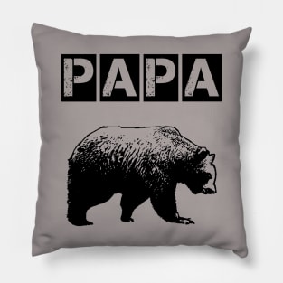 Papa Bear Grunge Distressed Pillow