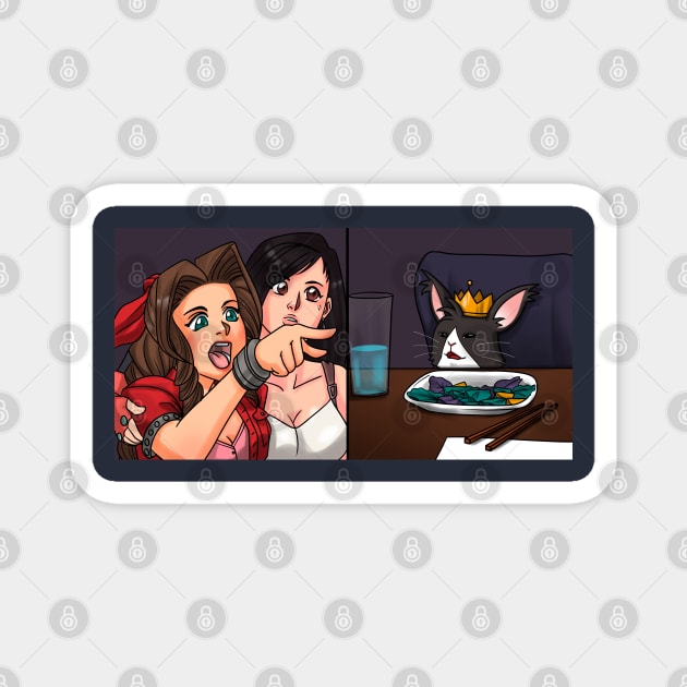 Aerith yelling at a Cait Sith Magnet by RetroFreak