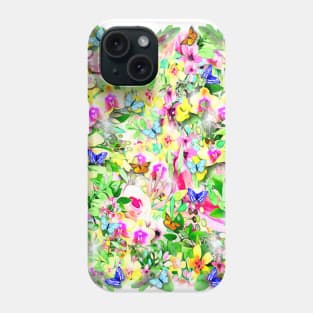 Pattern. Flowers and Butterflies Phone Case