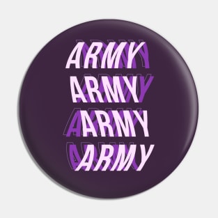 Purple ARMY Typography Text design Pin