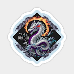 "Year of the Dragon: Majestic Ukiyo-e Inspired Art" - Chinese Zodiac Dragon Magnet