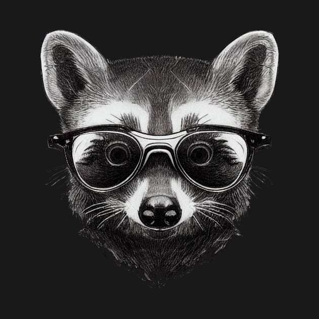 Raccoon with glasses by stkUA