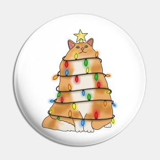 Fluffy Orange cat christmas tree Pin