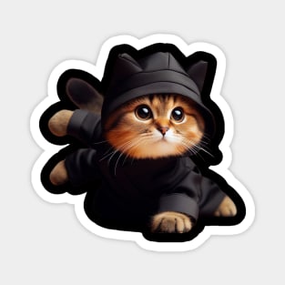 Precious Ninja Prowler Cute Ninja Cat Magnet