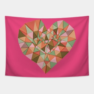 Polygon Geometric Heart Tapestry