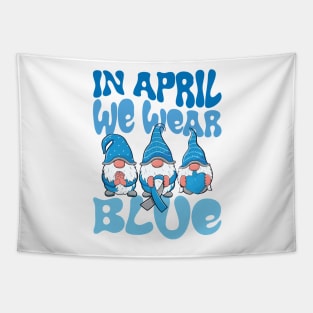 In April We Wear Blue Autism Awareness Month Tapestry