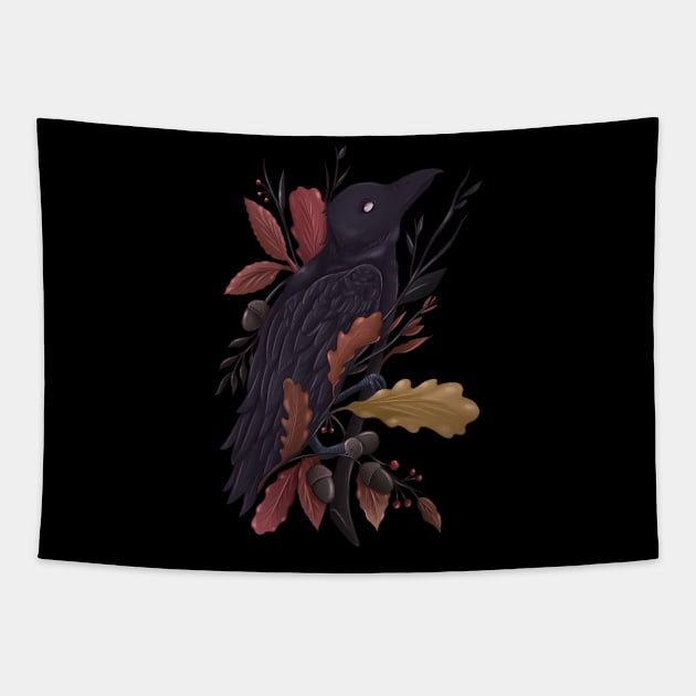 Autumn Raven Tapestry by Sam Sawyer