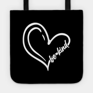 Be Kind Modern Script Heart Shape Minimal Art Of Positivity Tote