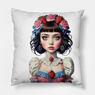 Victorian Strawberry Girl Pillow