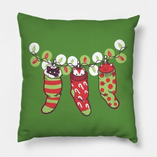 Jingle Meow Ugly Sweater by Tobe Fonseca Pillow