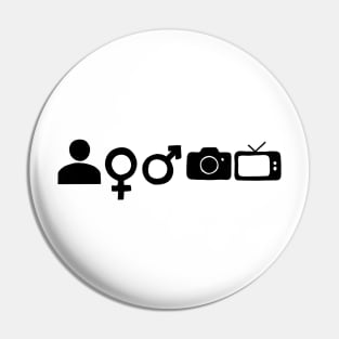 Person Woman Man Camera TV Pin