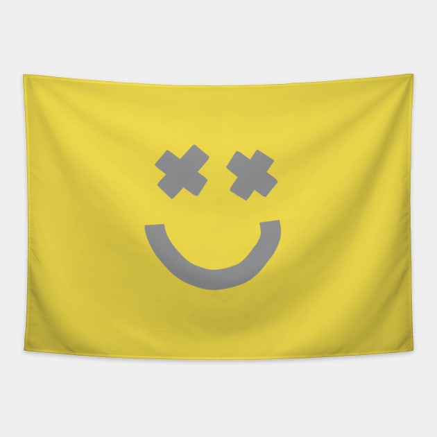 Happy Smiley Face with X Eyes - Face - Tapestry | TeePublic