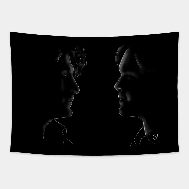 Black & White Malex Tapestry by FlorilegeArt