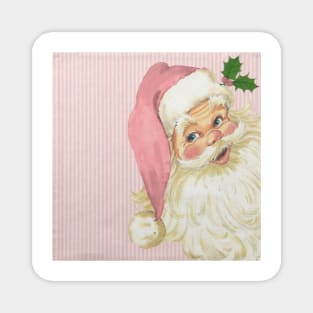 retro vintage pink santa claus Magnet