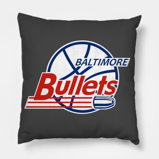 Defunct - Baltimore Bullets Basketball Pillow by LocalZonly