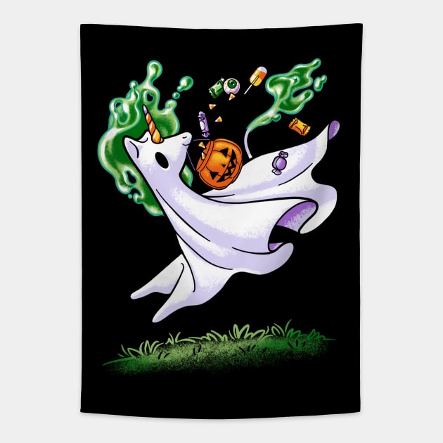 Boonicorn - Cute Ghost Unicorn with Candy Tapestry by CTKR Studio