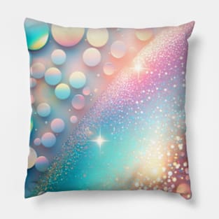 Iridescent Holographic Pastel Glitter Pillow