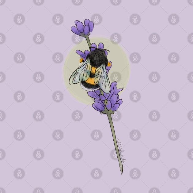 Bumblebee on a sprig of lavender by Wieskunde