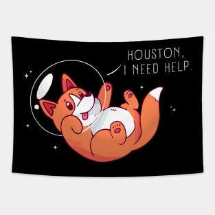 Corgi Lost in Space Tapestry