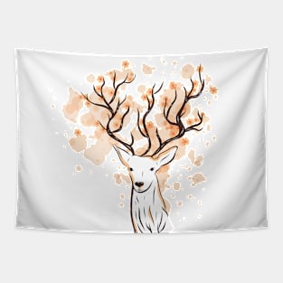 Floral Antlers Tapestry