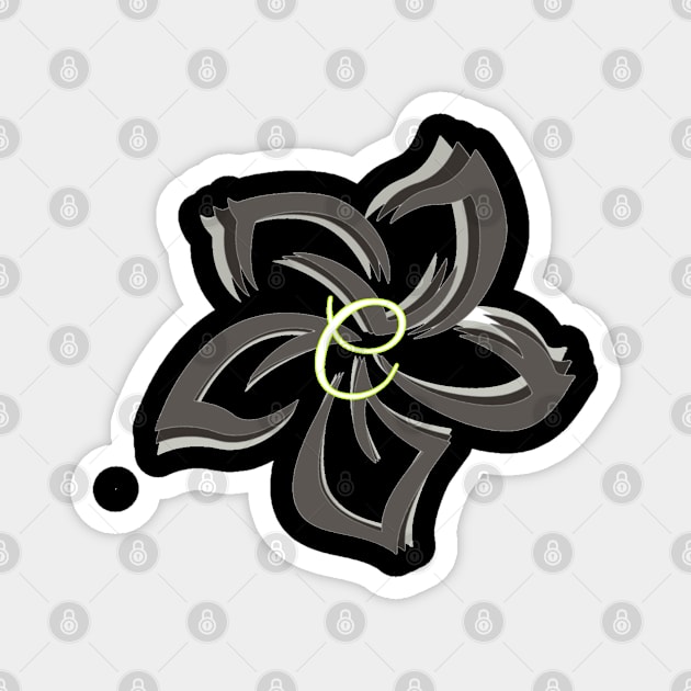 Letter C on tribal plumeria Magnet by junochaos