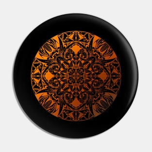 Mandala orange brown Pin