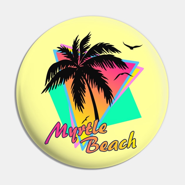 Myrtle Beach Cool 80s Sunset Pin by Nerd_art