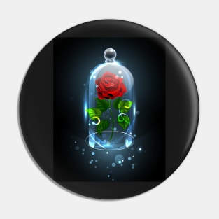 Red Rose under the Crystal Dome Pin