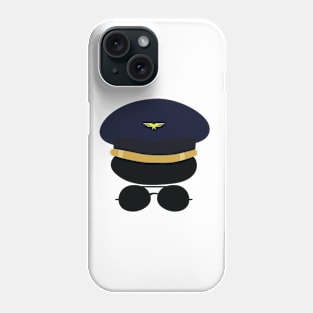 Capita's hat with glasses great for airline pilots Phone Case