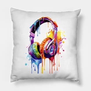 Retro Melting Headphones Pillow