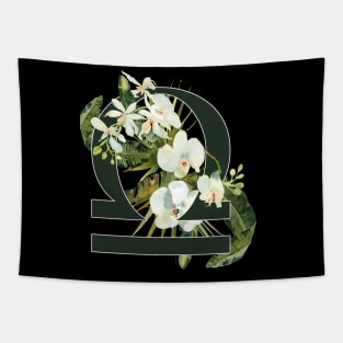 Libra Horoscope Zodiac White Orchid Design Tapestry