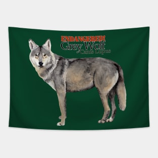 Endangered Grey Wolf Tapestry