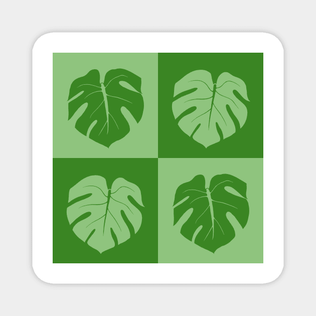 Monstera Checkerboard Magnet by ally1021