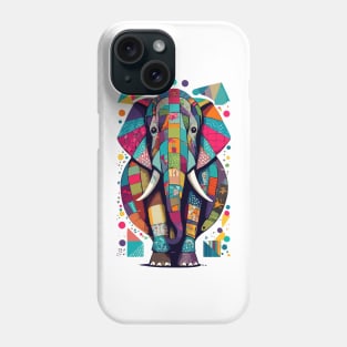 Colorful Elephant Patchwork Art Design Phone Case