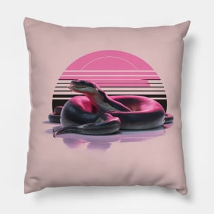 Anaconda in retro sunset Pillow