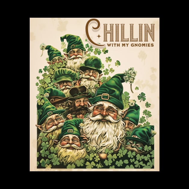 Chillin' with My Gnomies Retro Vintage Illustration by TeeTrendz