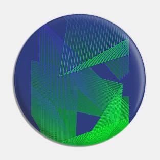 Geometric green blue pop art Pin