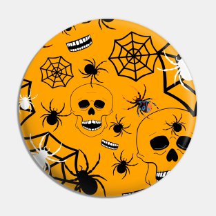 HALLOWEEN  Skeleton And Spiders Pin