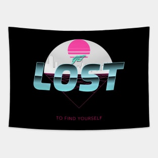 Get lost to find yourself 80s aesthetic Tapestry