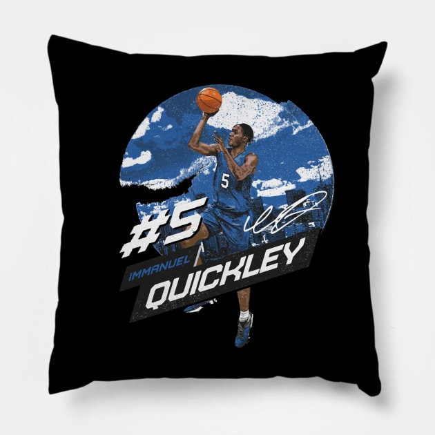 Immanuel Quickley New York City Emblem Pillow by MASTER_SHAOLIN