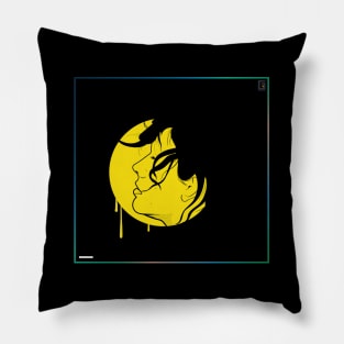 Girl in black and Yellow Pillow