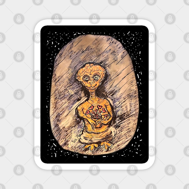 E.T. the Extra-Terrestrial going home Magnet by TheArtQueenOfMichigan 