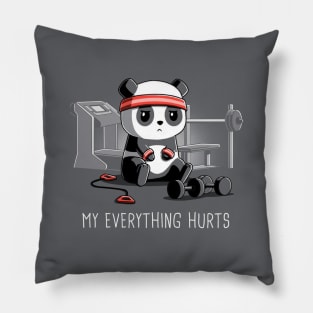 My Everything Hurts Cute Funny Panda Gym Fitness Yoga Lover Animal Lover Design Pillow