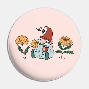 Gnome and Flowers Pin