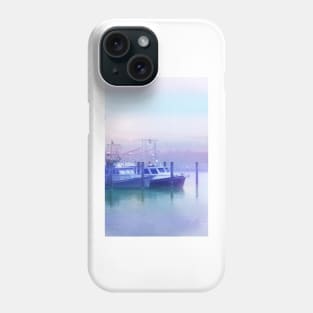 Moored Boats In the Early Morning Fog Phone Case