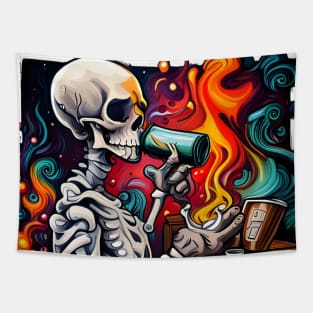 skeleton drinking Tapestry