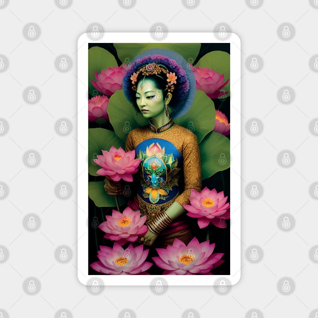 Green Tara Goddess Magnet by mariasshop