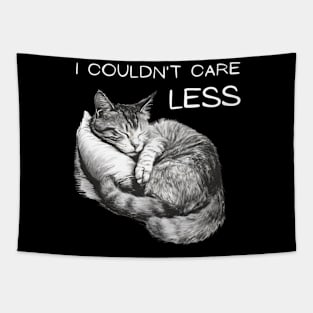 "I couldn't care less" sleeping sarcastic cat Tapestry