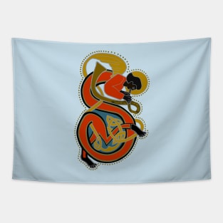 Dark Angel Letter S Turquoise Tapestry